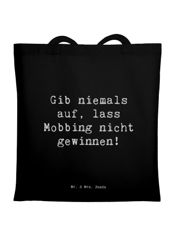Mr. & Mrs. Panda Schultertasche Spruch Mobbing bewältigen mit Sp... in Schwarz