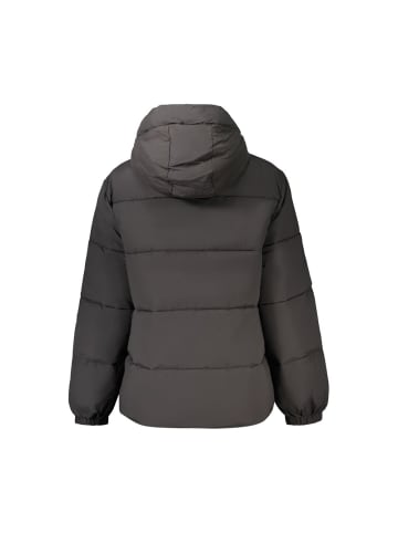Schwarz Polyester Damen Jacke mit abnehmbarer Kapuze