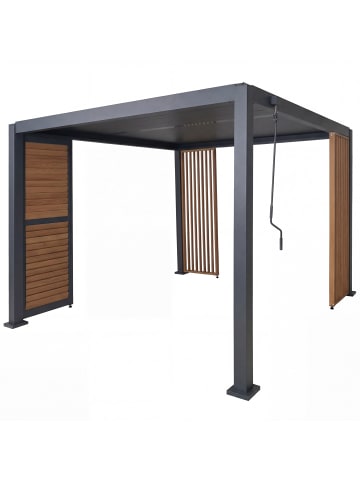 MCW Pergola P65 mit 1x Lamellenwand und 2x Seitenwand, Anthrazit