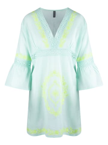 Linga Dore Tunic in Aqua/lime
