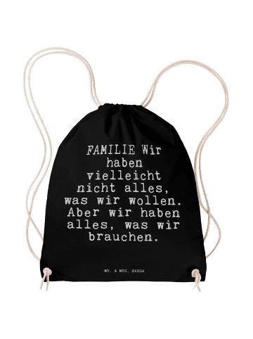 Mr. & Mrs. Panda Sportbeutel FAMILIE Wir haben vielleicht... mit... in Schwarz