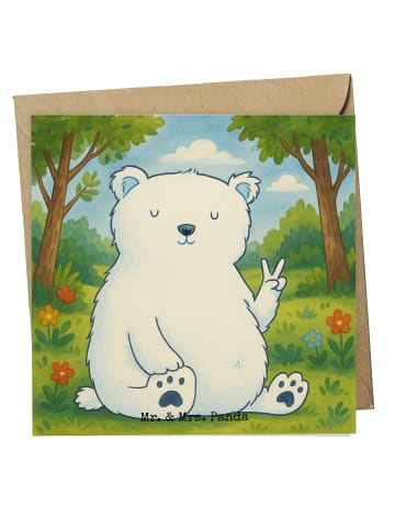 Mr. & Mrs. Panda Grußkarte Eisbär Faul Design ohne Spruch in Weiß