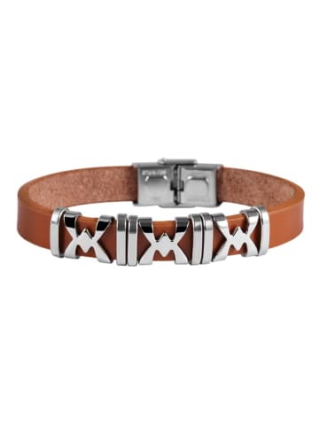 Adeliás Herren Armband aus Leder 22 cm in braun