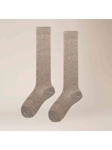 Kunert Kniestrümpfe Heritage Structure Socks gemustert in Beige-mel.