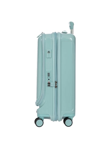 BRIC`s Positano - 4-Rollen Kabinentrolley 55 cm USB erw. (emerald green) in light blue