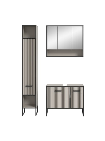 ebuy24 Badmöbelset Bagno (3-teilig) Grau 125 x 36 cm