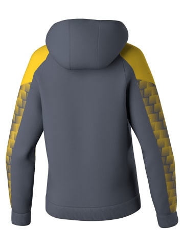erima Damen Kapuzensweat in slate grey/gelb