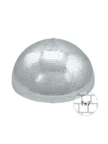 SATISFIRE Discokugel mit Motor Halb-Spiegelkugel D: 50cm in silber PREMIUM