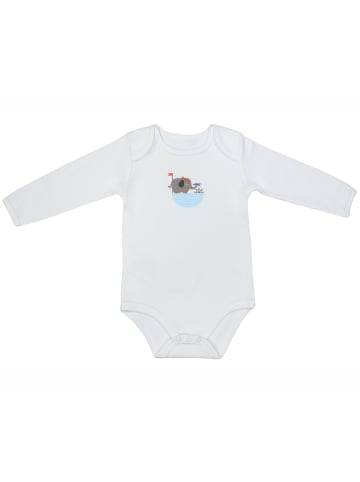 Schlummersack Bio Baby-Bodys langarm 3er-Pack in Hellblau-Rot