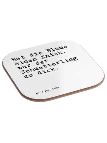 Mr. & Mrs. Panda Bierdeckel Hat die Blume einen... mit Spruch in Weiß