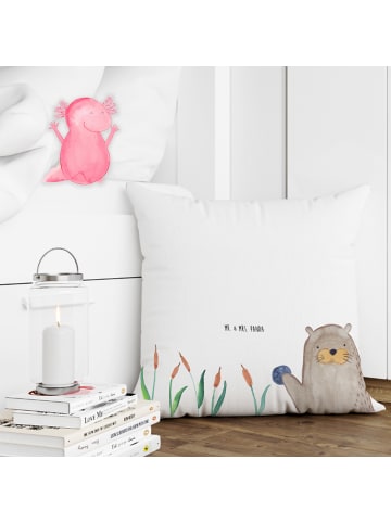Mr. & Mrs. Panda kuschelkissen 40x40 Otter Stein ohne Spruch in Weiß