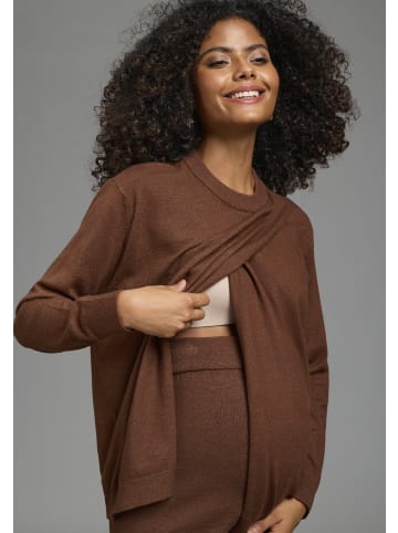neun 9 monate Strickpullover in braun meliert