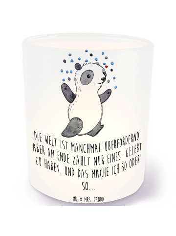 Mr. & Mrs. Panda Kerzenhalter Panda Bipolar mit Spruch in Transparent