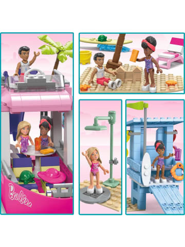 Mattel Malibu Traumboot Bauset mit 317 Teilen + 3 Barbie Puppen + Zubehör 6+ HPN79