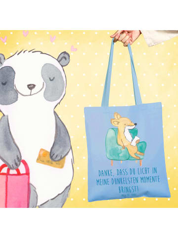 Mr. & Mrs. Panda Tote Bag Herztherapeut Licht mit Spruch in Sky Blue