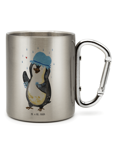 Mr. & Mrs. Panda Thermobecher Pinguin Duschen ohne Spruch in Silber