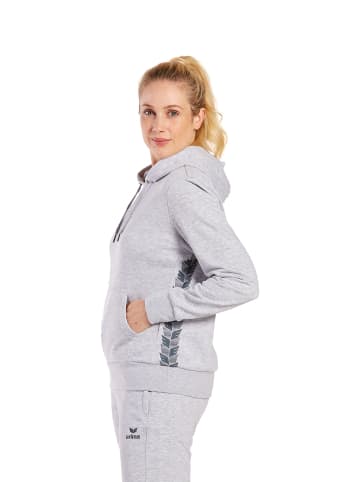 erima Damen Essential Team Kapuzensweat in hellgrau melange/slate grey