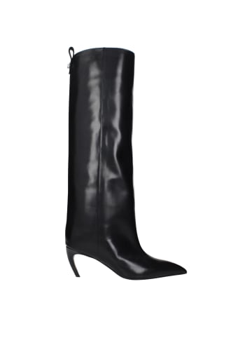 The Attico Schwarz Leder High Absatz Stiefel