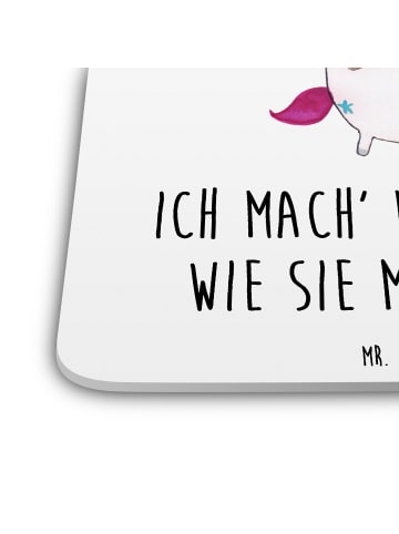 Mr. & Mrs. Panda Tassenuntersetzer Einhorn Künstler mit Spruch in Weiß