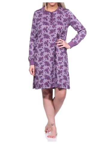 NORMANN Frottee Nachthemd langarm Bündchen - 76266 in beere