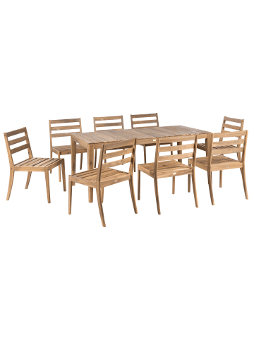 Beliani 9-tlg Gartentisch Set CHIOGGIA in Braun