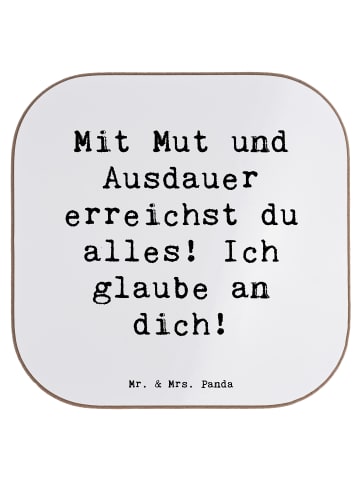 Mr. & Mrs. Panda Untersetzer Glas Spruch Sportliche Wettkämpfe M... in Weiß