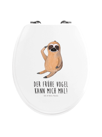 Mr. & Mrs. Panda klo deckel Faultier Vogel mit Spruch in Weiß