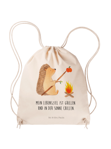 Mr. & Mrs. Panda Sportbeutel Igel Grillen mit Spruch in Creme