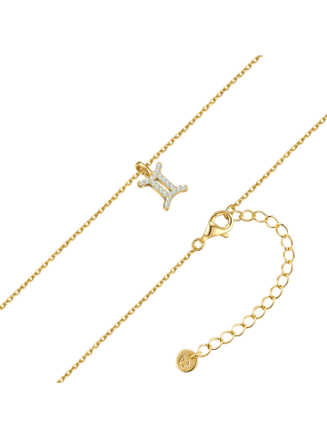 Glanzstücke München Kette Sternzeichen Zwillinge aus Sterling Silber mit Zirkonia in gelbgold