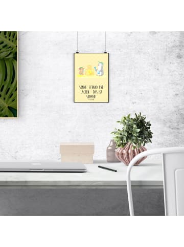 Mr. & Mrs. Panda Print Sommerfreude mit Spruch in Gelb Pastell