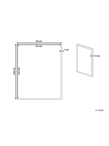 Beliani Canvas JESI in Grau/Gold/Weiß - (W) 83 x (H) 103 x (L) 5 cm Vertikal