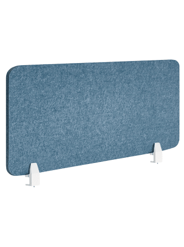 Beliani Schreibtischtrennwand SPLIT in Blau - (W) 160 x (H) 50 x (L) 1 cm