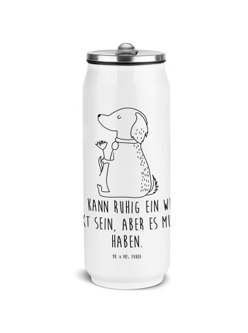 Mr. & Mrs. Panda Getränkedosen Trinkflasche Hund Blume mit Spruch in Weiß