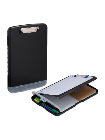 relaxdays 6 x Klemmbrett in Schwarz - (B)25 x (H)36,5 x (T)4 cm