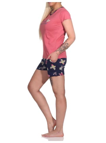 NORMANN kurzarm Shorty Schlafanzug Schmetterling - 79048 in rot