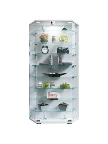 ebuy24 Vitrinenschrank CenilaXL weiß Weiß 83 x 17 cm