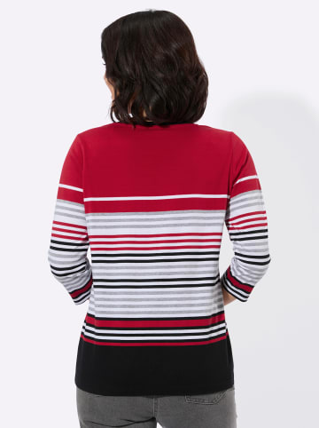 WITT WEIDEN Rundhals-Shirt in rot-weiß-geringelt