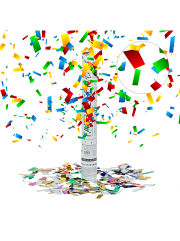 relaxdays 10 x Party Popper Streifen in Bunt - 40 cm
