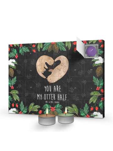 Mr. & Mrs. Panda Adventskalender Otter Herz mit Spruch in Kreidetafel