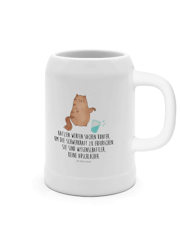 Mr. & Mrs. Panda Seidel Katze Wasserglas mit Spruch in Weiß
