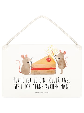 Mr. & Mrs. Panda Deko Schild Mäuse Kuchen mit Spruch in Weiß