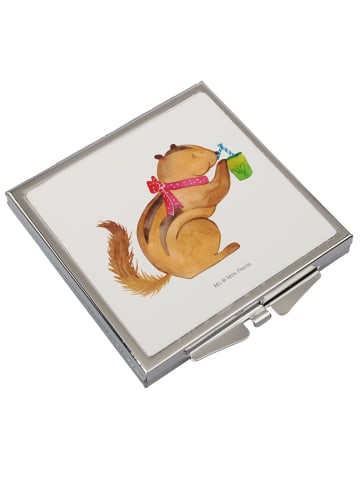 Mr. & Mrs. Panda Schminkspiegel Eichhörnchen Smoothie ohne Spruch in Weiß