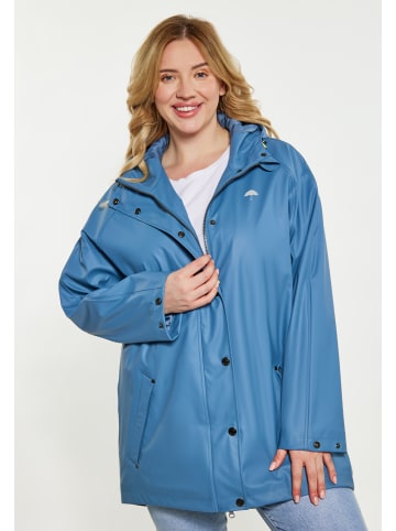 Schmuddelwedda Damen Plus Size Regenmantel in Stahlblau