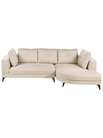 Beliani Ecksofa MARUM in Beige/Schwarz - (W) 262 x (H) 88 x (L) 151 cm