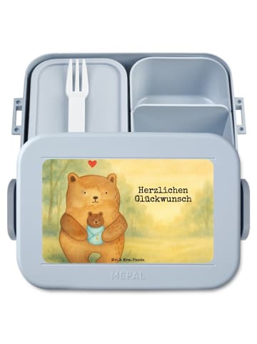Mr. & Mrs. Panda MEPAL Bentobox Bär Baby Design mit Spruch in Blau Pastell