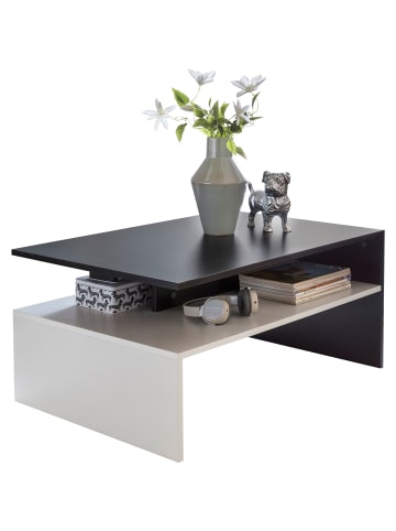 KADIMA DESIGN Wohnzimmertisch 90 x 43 x 60 cm mit Ablage Holz Schwarz / ,
