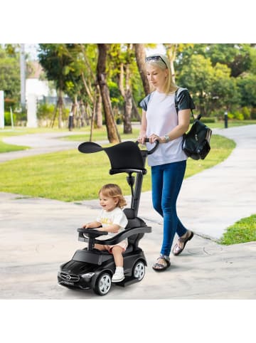 COSTWAY 3-in-1 Rutschfahrzeug mit Schiebegriff in Schwarz