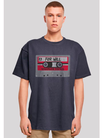 F4NT4STIC Oversize T-Shirt Stranger Things Cassette For Will in marineblau