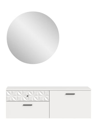 ebuy24 Garderobenmöbel Prisma Weiß 110 x 34 cm