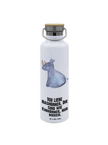Mr. & Mrs. Panda Trinkflasche Einhorn Nashorn mit Spruch in Weiß